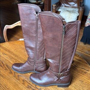 CBG LA Brown Knee-High Pleather Boots Size 9